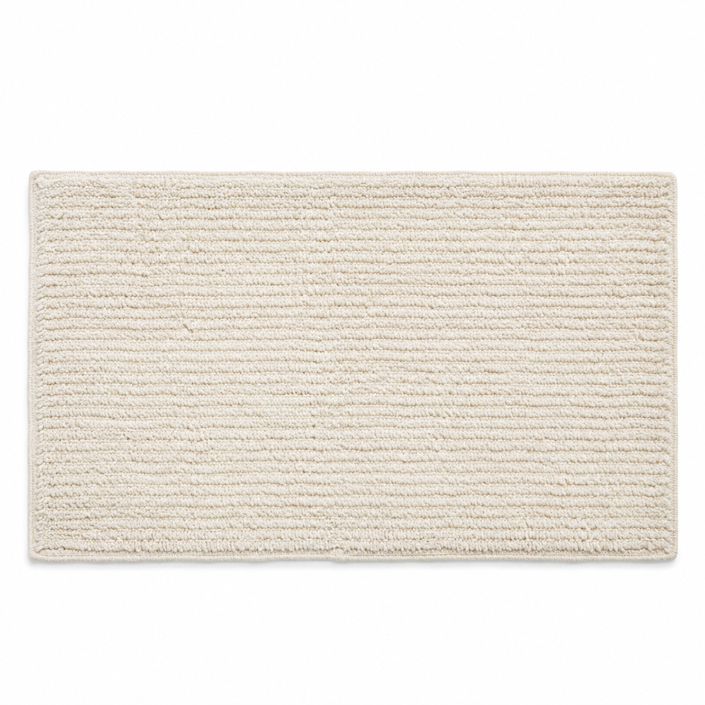 Baumwoll-Badematte mit Rippenstruktur, 50 x 80 cm, Elfenbein